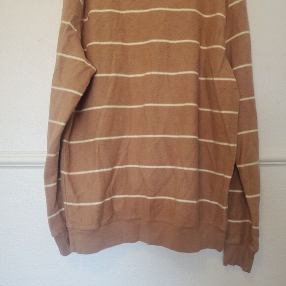 Katin Sweatshirt Mens Large Parks Reverse Fleece Striped Crew Neck Pullover Soft - Picture 12 of 16